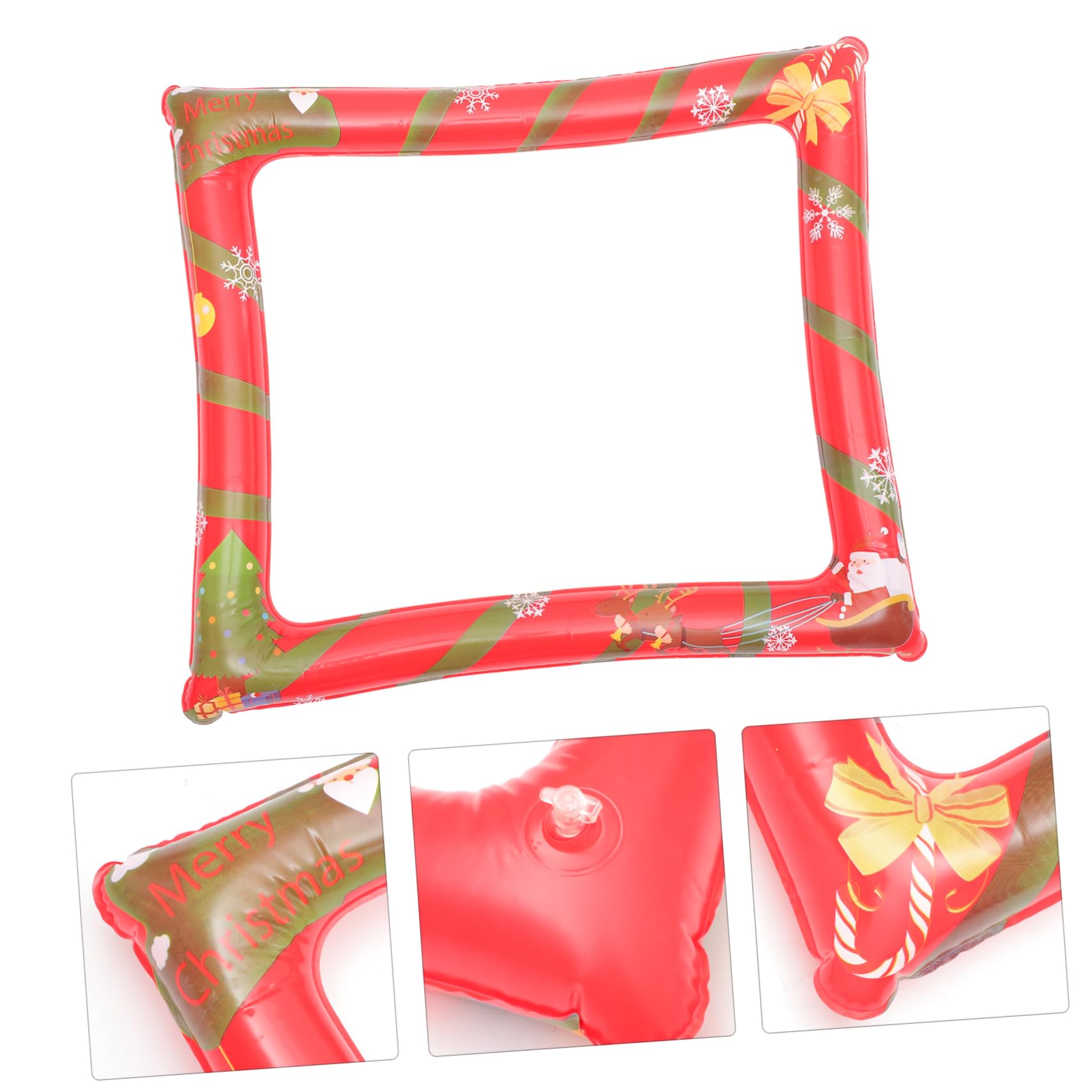 2stücke Aufblasbarer Weihnachtsfotorahmen Für Party Foto Requisiten Weihnachtsdeko Fotoautomaten-Requisiten Weihnachtsfoto-Ornament Luftdicht Und Sicher