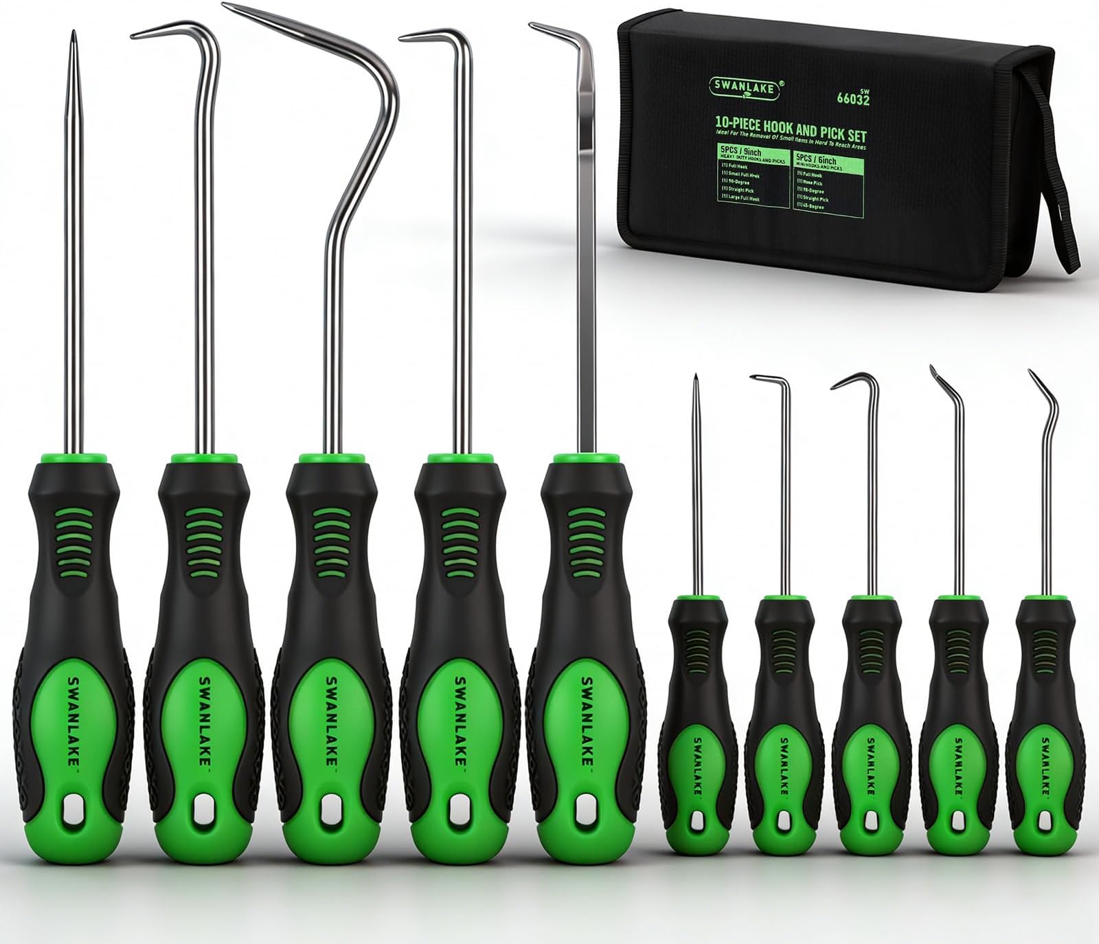 SWANLAKE 10PCS Pick and Hook Set, Pick Tool Set for Car Auto Oil Seal/O-Ring Seal Gasket Pick Mini Hooks Puller Remover (10PCS)