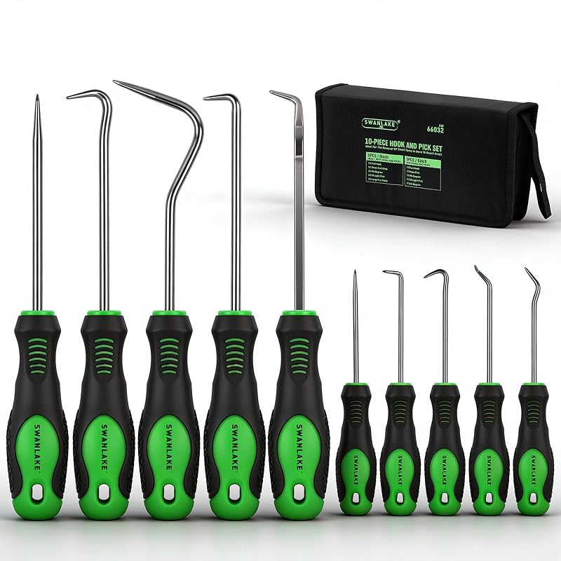 Kit de Ganchos e Pontas SWANLAKE GARDEN TOOLS para Remoção de Retentores, O-Rings e Juntas, 10 Peças