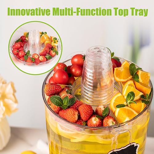 Miniatura 3 de Dispensador de bebidas de 2 galones para fiestas, paquete de 2, dispensador de bebidas sin BPA con grifo sin goteo, dispensadores de jugo con