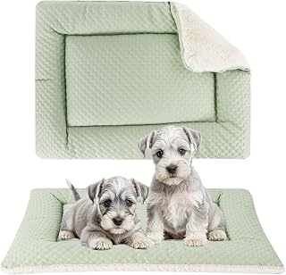 BVAGSS Dog Mat, Fresh And Warm Dog Cushion, Reversible Sleeping Mat, Washable Pet Mat Suitable XH080 (91X58cm,Sage Green)