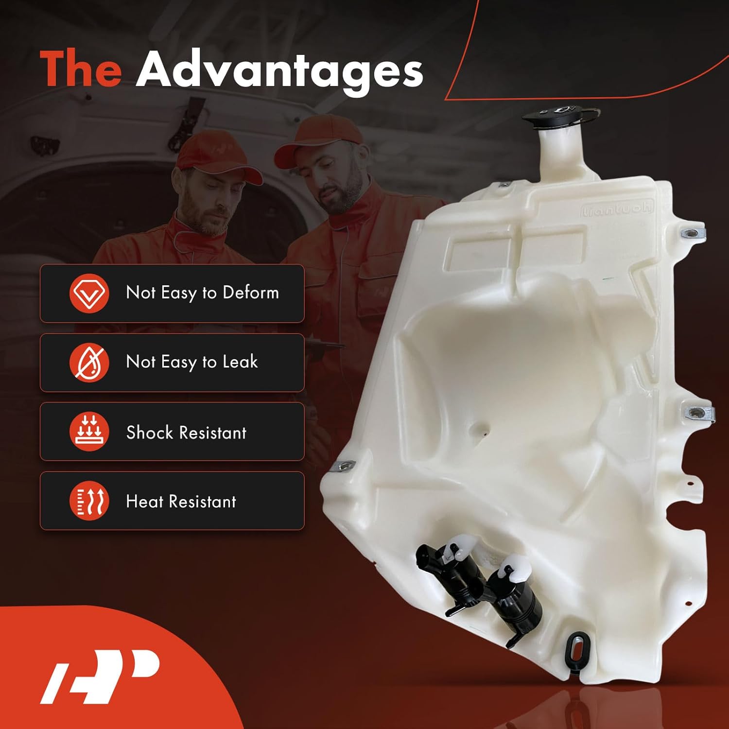 A-Premium Windshield Washer Reservoir Compatible with Select GMC & Buick Models - Envoy 2005, Rainier 2004-2005, with (Cap/Washer Pump/Hose/Bracket)