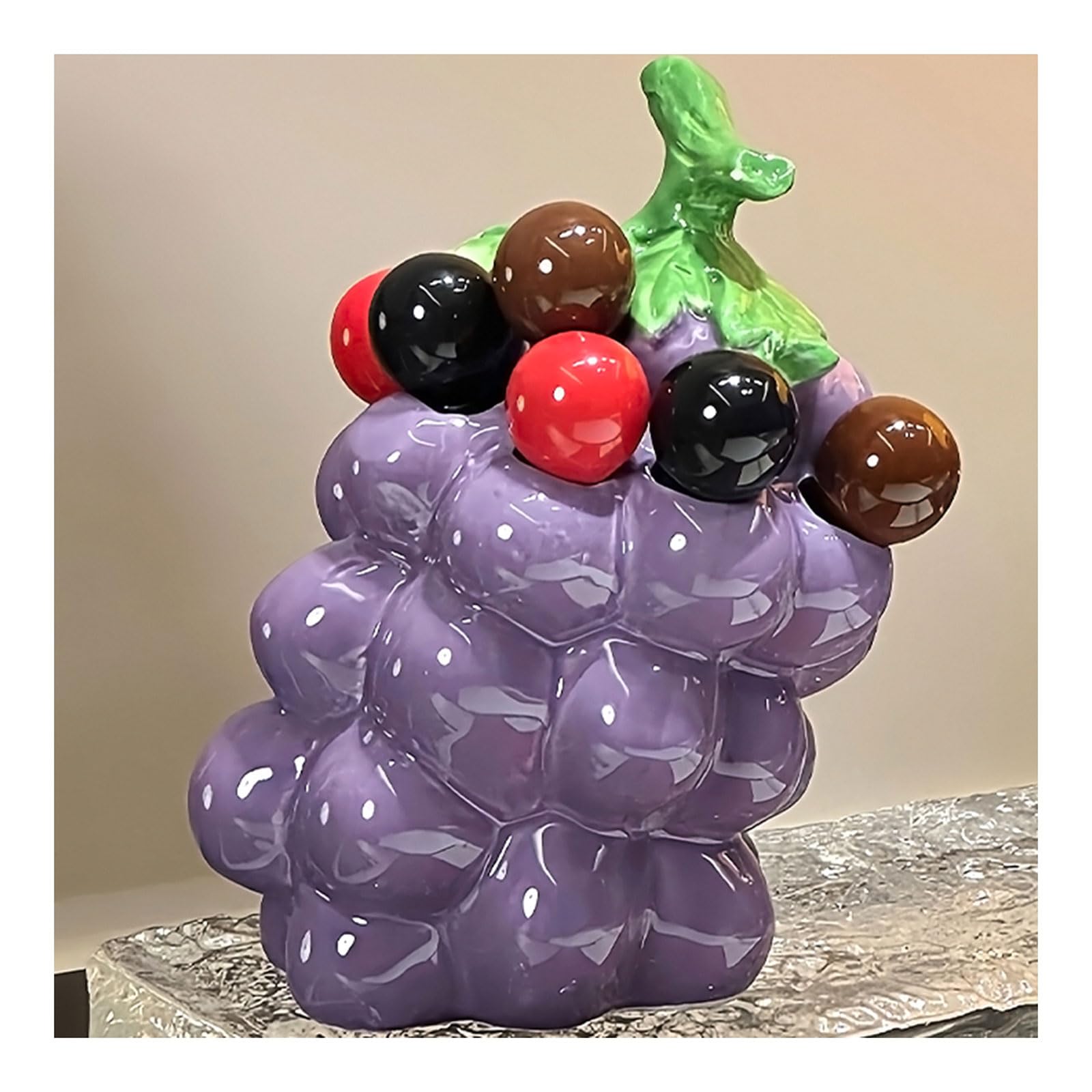 6 Pièces de Fourchettes de Fruits, Fourchettes réutilisables en Acier Inoxydable, Dessert Couverts Forme du Raisin Base Holder, Postuler à pour Gâteau Salade Cocktail