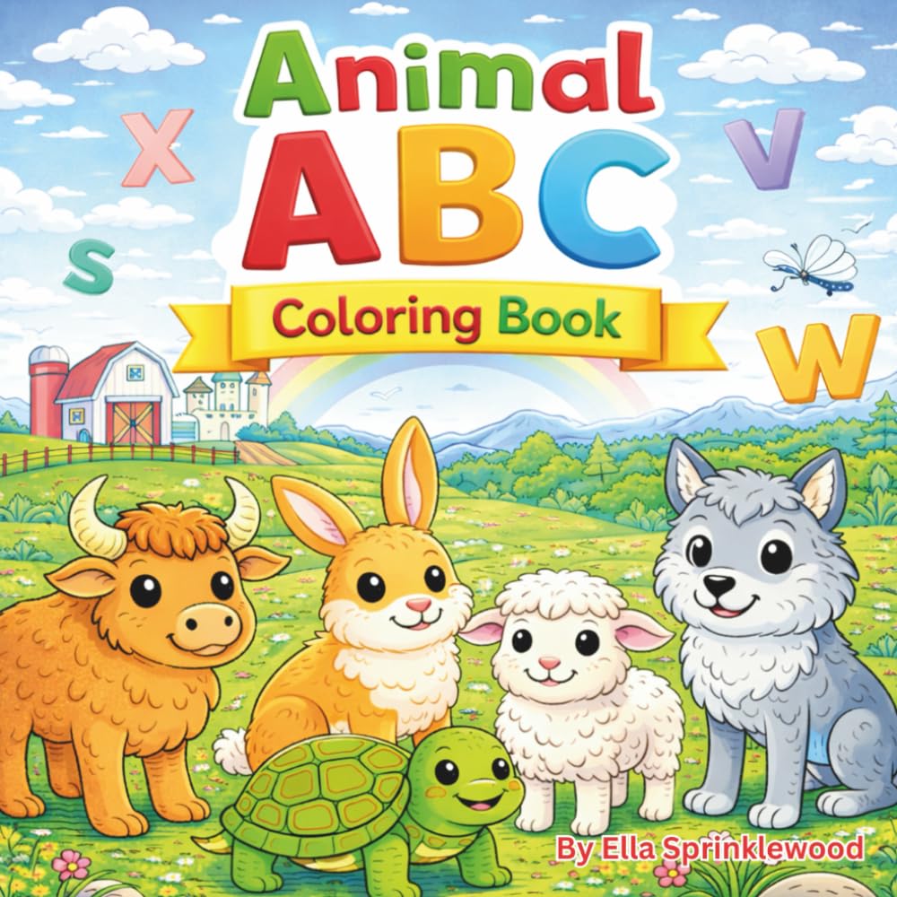ABC Animals Coloring Book for Kids: A Fun A–Z Alphabet Coloring Book with Cute Animals, Easy Pages, and Colored Reference Images for Toddlers & Preschoolers