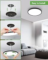 Vista 7 de zemty 1Pack 12 Inch LED Ceiling Light Flush Mount, 28W 3200lm Super Slim Flush Mount Ceiling Light Fixtures, 3000K/4500K/6000K Selectable Ceiling