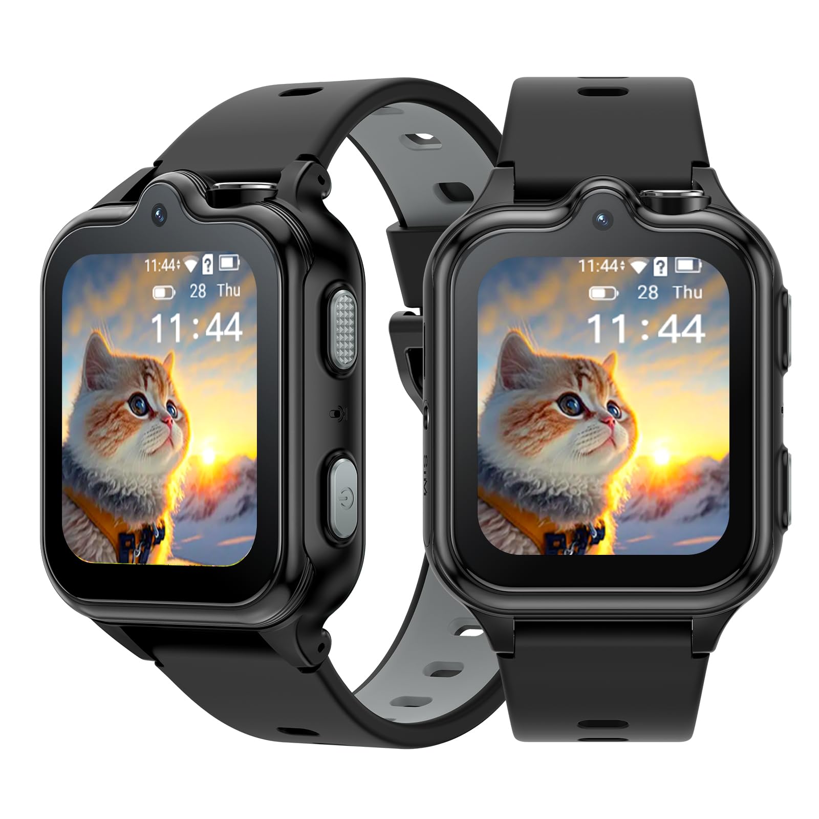 ANYSCENES3-Nero Smartwatch bambini 4G LTE, Videocall HD, GPS triplo, SOS e Controllo genitori, Doppia fotocamera, 16GB, IP68, 5 giorni