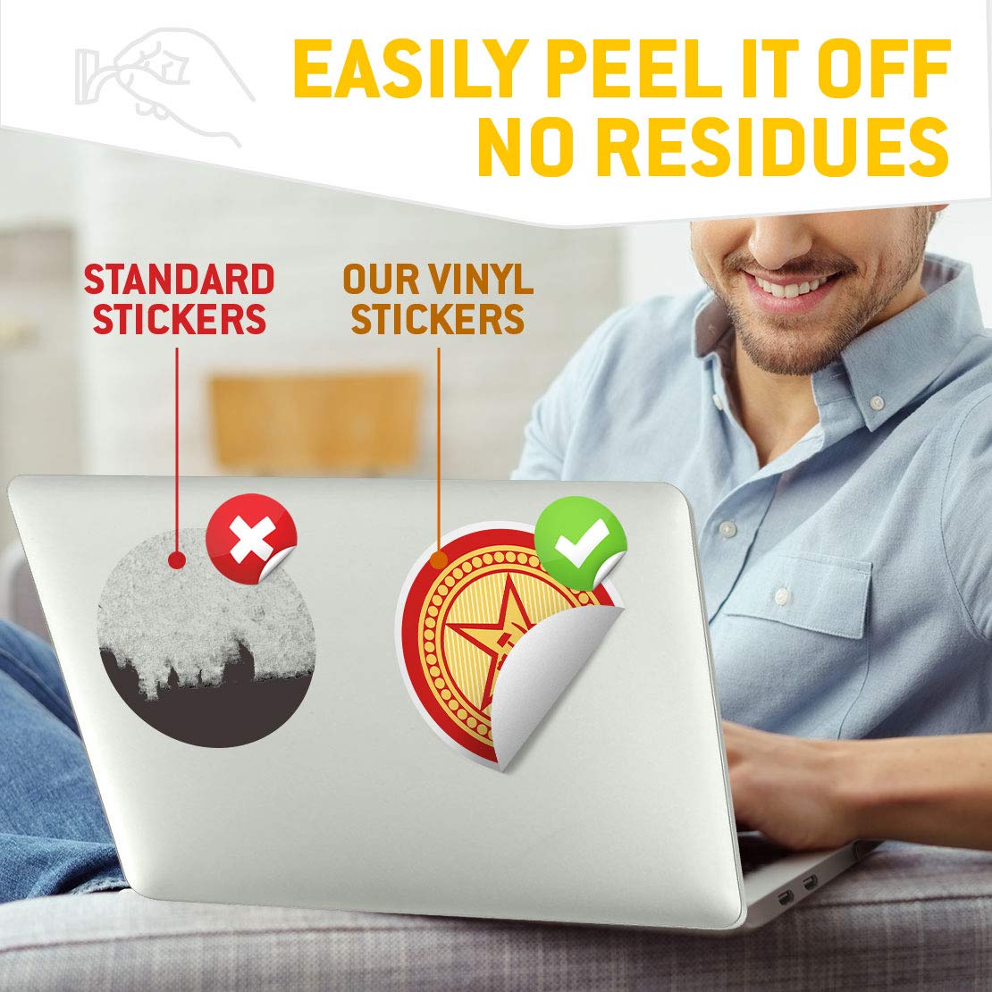 Adesivi Vinile Comunista - Set Da 2 Decalcomanie 10 Cm Per Laptop, Frigo E Auto - Foto 11