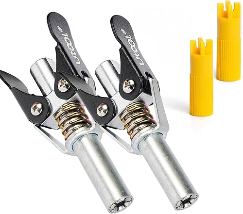 Miniatura 1 de UTOOL Kit de accesorios para pistola de engrase, acoplador de doble mango con limpiador de ajuste Zerk, roscas NPT de 18, accesorios Zerk fáciles de