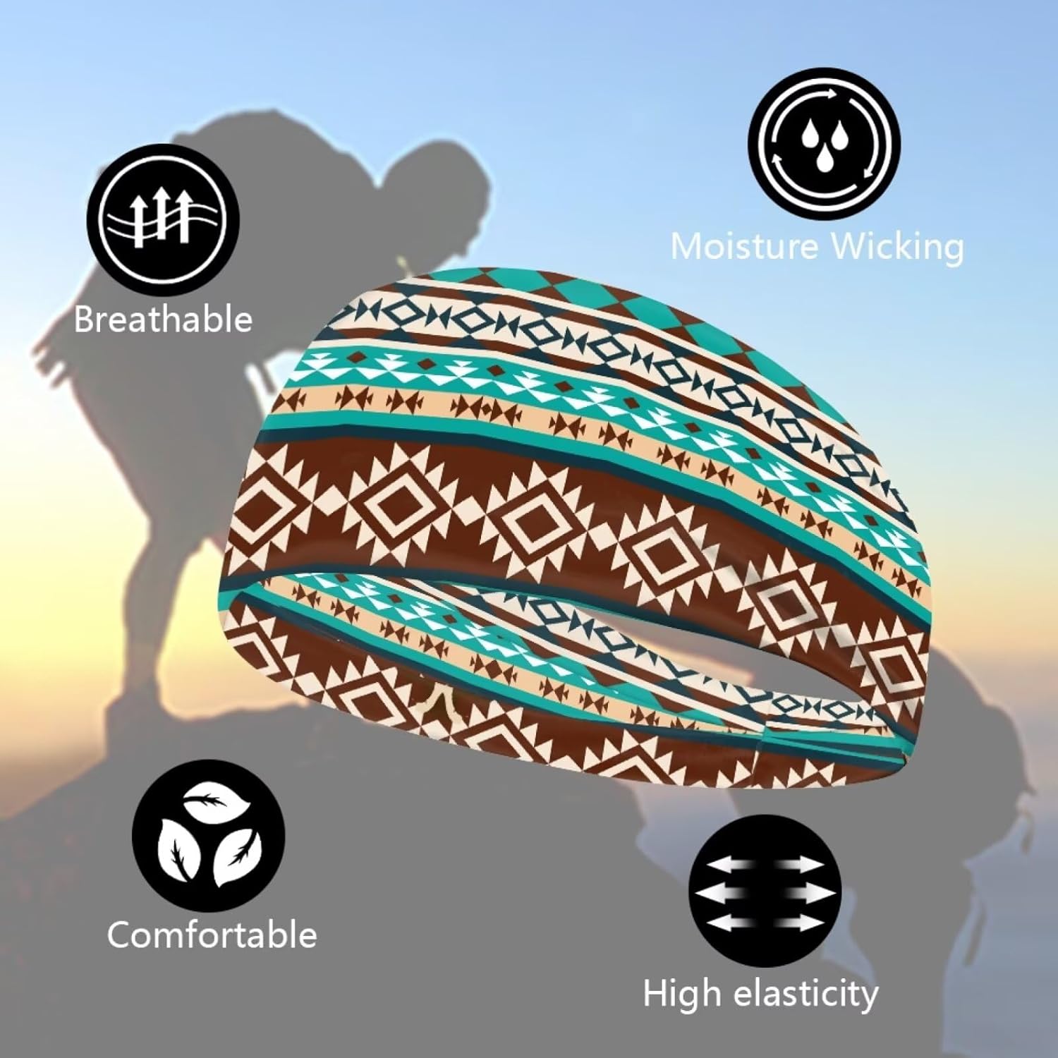 Forchrinse Sunflower with Text Print 6Pieces Sport Sweatband Headband for Soft Elasitc Headband Hair Bands Unisex Outdoor Sport Headbands