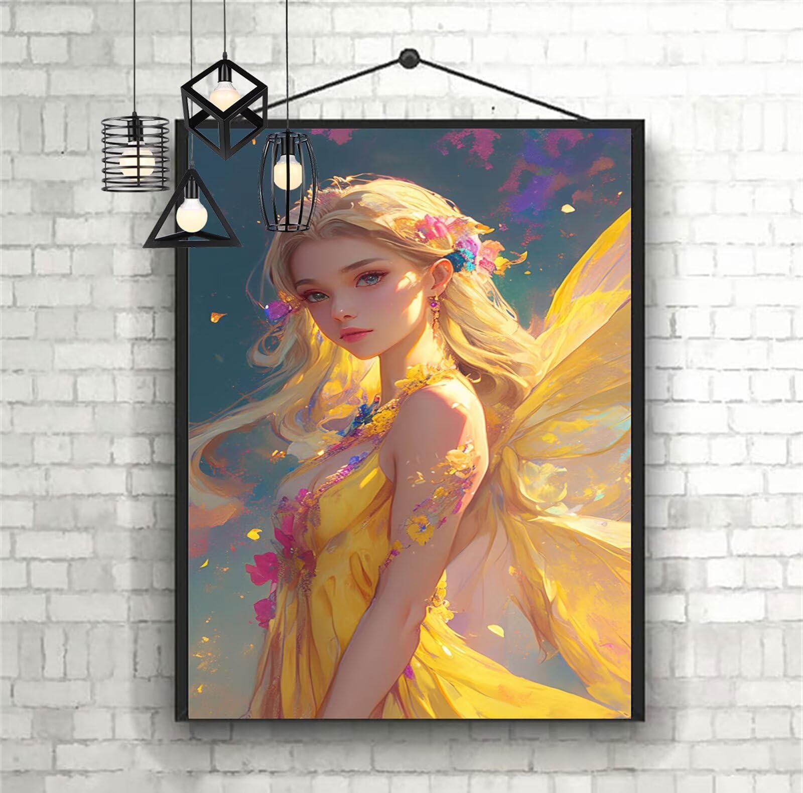Malarstwo diamentowe, wróżka, malarstwo diamentowe, piękno 2025, 60 x 90 cm, kryształowy haft krzyżykowy, obrazy do majsterkowania, dla dziewczynek 8 lat, zestaw do majsterkowania, do domu, na ścianę