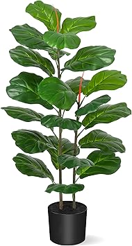 Amyove 39" Artificial Tree Fiddle Leaf Fig Plants Faux Plant for Home Decor Indoor Outdoor Office