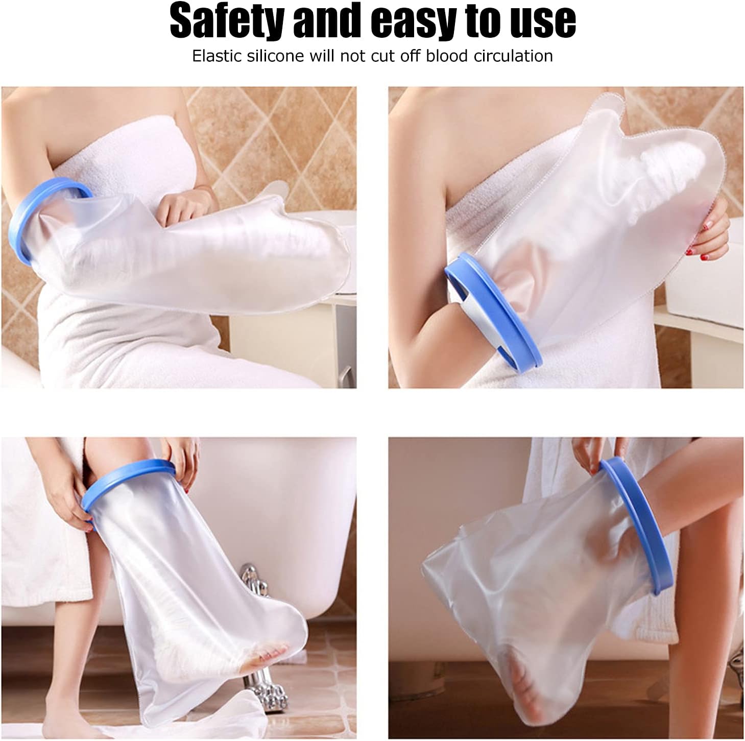 dult Full Leg C st Protector W terproof Widen Cover for Shower B th Wounds C re Supplies