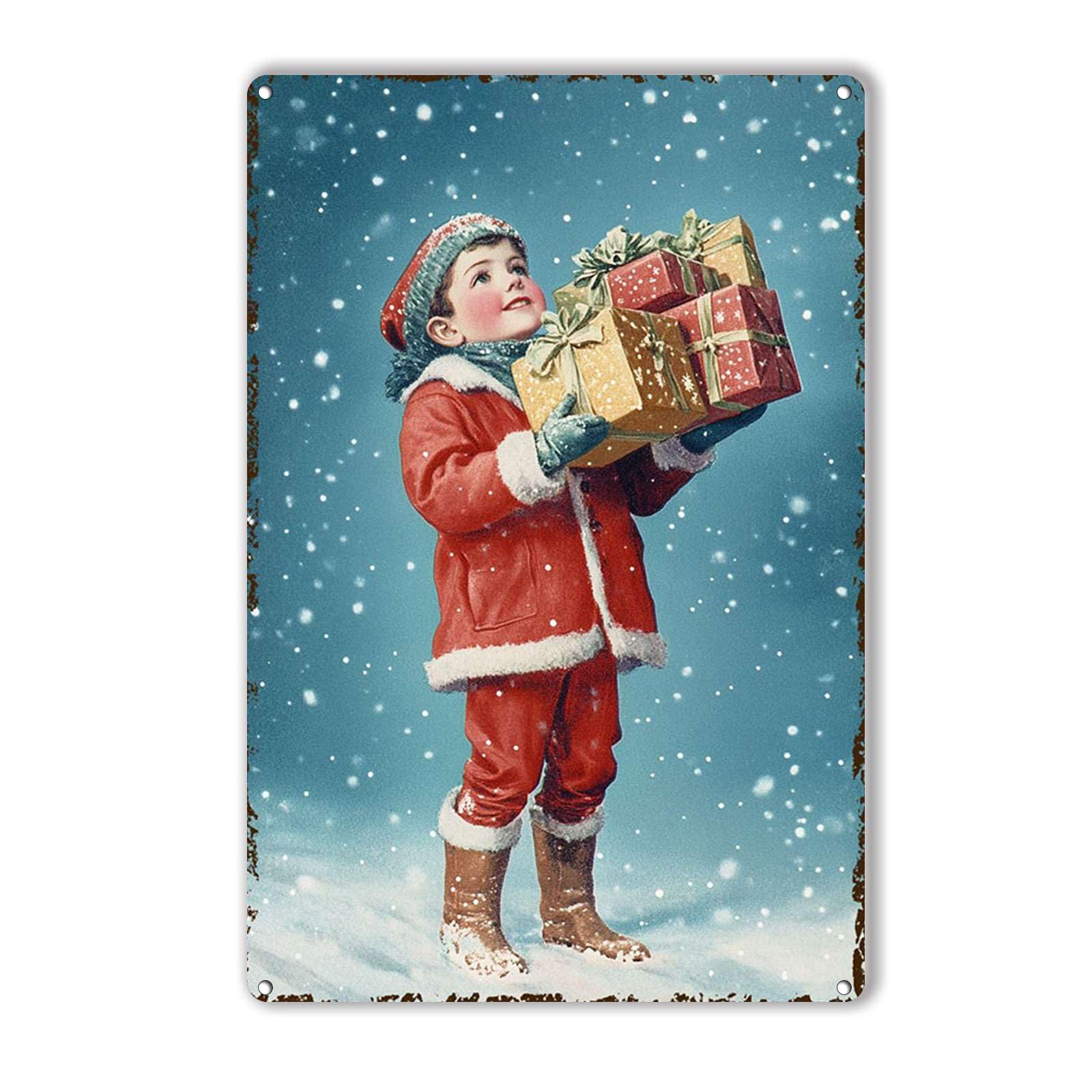 Anceky Metal Signs Funny Merry Christmas Tin Sign Wall Decor for Home Living Room Garage Bar Kitchen Yard 12×16 Inch