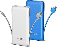 Vista 1 de TG90° Paquete de 2 cargadores portátiles de batería de 10000 mAh con cables integrados, cargador de batería portátil compatible con teléfonos iPhone