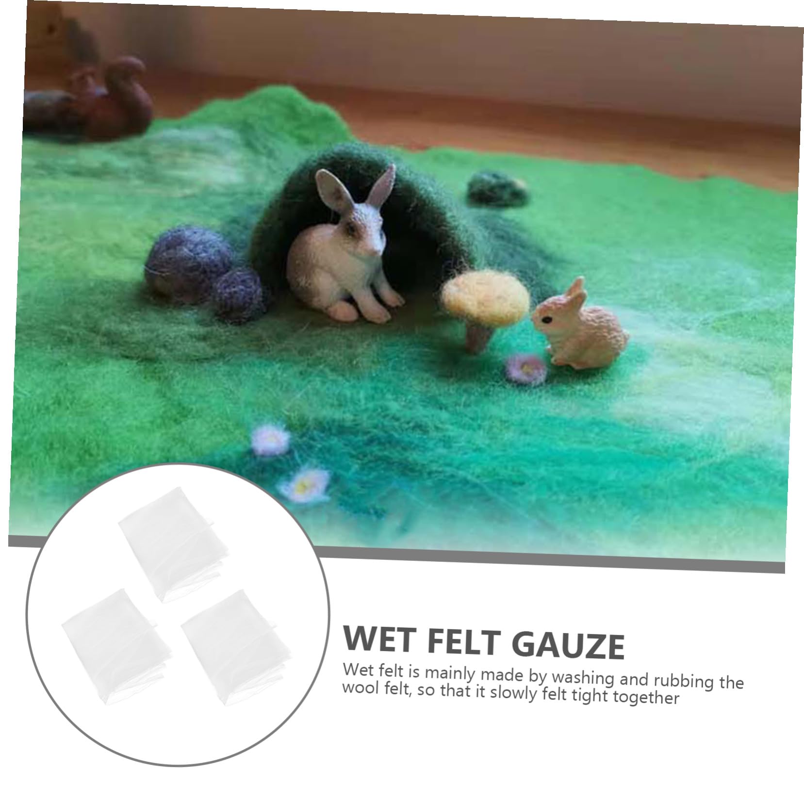 jojofuny Kit de 3 Tapis en Nylon Blanc pour Feutrage Humide de Laine Outils pour Feutrage Artisanal et Projets Créatifs à L'aiguille