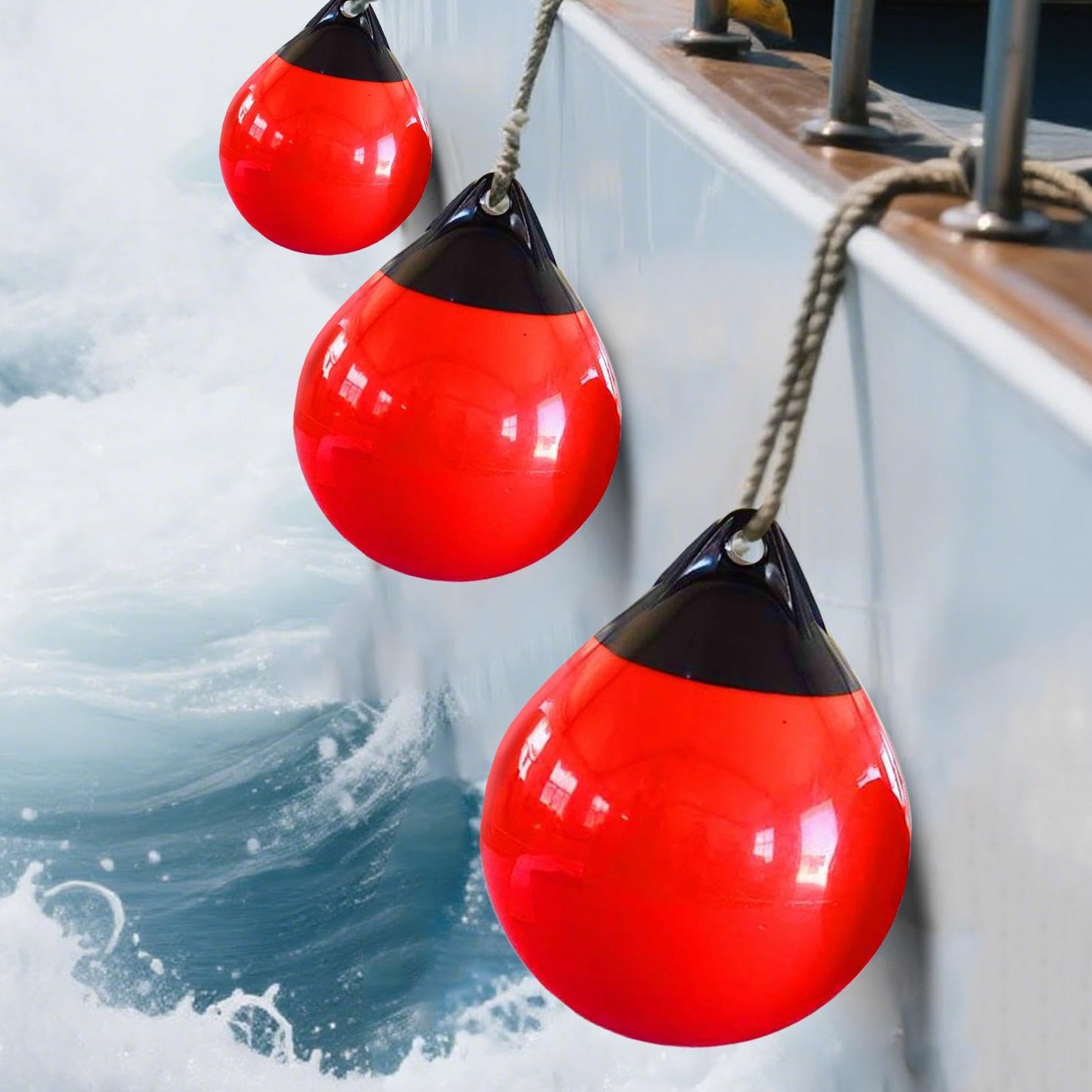 1 Boe di ormeggio | per barche ancoraggi galleggianti in PVC | Boa gonfiabile della barca di attracco per yacht marina skiboat barca a motore acquacoltura pesca wakeboard fiume mare
