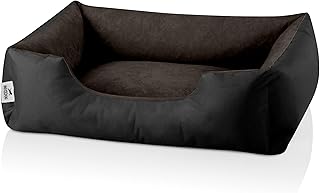 BedDog Hundebett LUPI, Hundekissen mit Abziehbaren Waschbaren Bezug, Hundekorb, Hundesofa, für Kleine Hunde, S, schwarz-braun product image