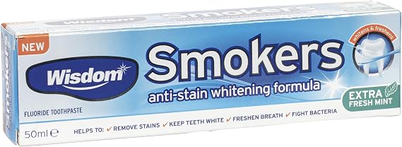 Wisdom Smokers Anti-Stain Whitening Toothpaste, 50ml
