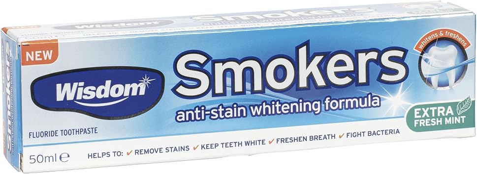Wisdom Smokers Anti-Stain Whitening Toothpaste, 50ml