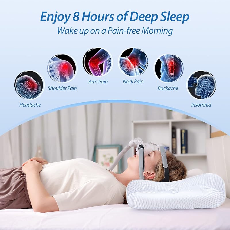 HOMCA ergonomikus memóriahabos CPAP párna nyakstabilizálóval oldalsó alváshoz