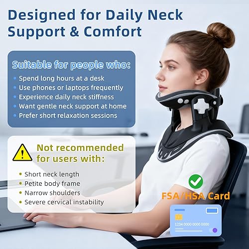 Miniatura 4 de Estirador de Cuello de Tracción Cervical, Dispositivo Ajustable de Tracción Cervical, Almohadillas Cervicales para Alivio del Dolor de Cuello y