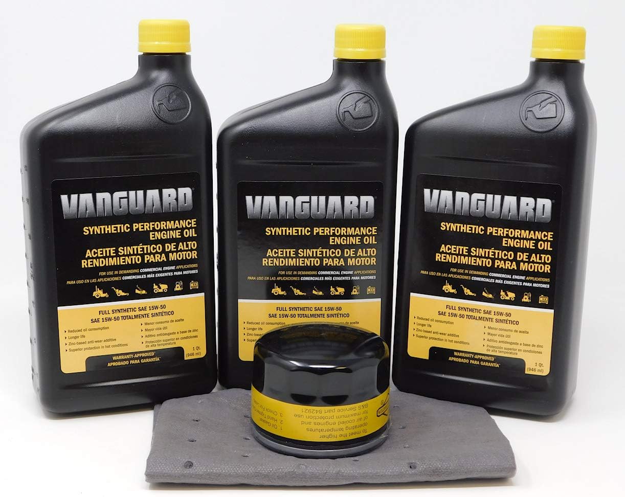 Briggs & Stratton 15W-50 (3 Quarts) Full Synthetic Vanguard Engine Oil Change Kit