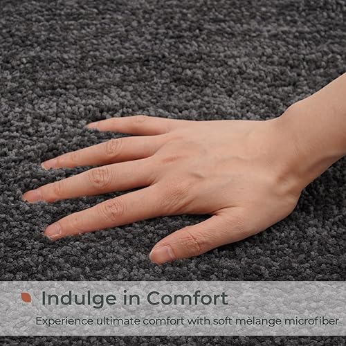 Miniatura 3 de FRESHMINT Melange - Alfombras de baño copetudas de 17 x 24 pulgadas, absorbentes de agua, suaves, para suelo de baño, tapete de ducha antideslizante