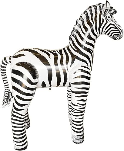 Miniatura 5 de Jet Creations Juguete inflable de cebra de 60 pulgadas de alto, para decoración de diversión infinita, globos de fiesta para niños y adultos,