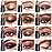 evpct 12Pcs Capsule Cream Eye Shadow Brightener Sticks Set for Eyes, Champagne Pearl Taupe Bronze Cocoa Stone Putty Smoky Amethyst Shimmer Matte Pencil Eye shadow Applicator Stick Palette Makeup 02