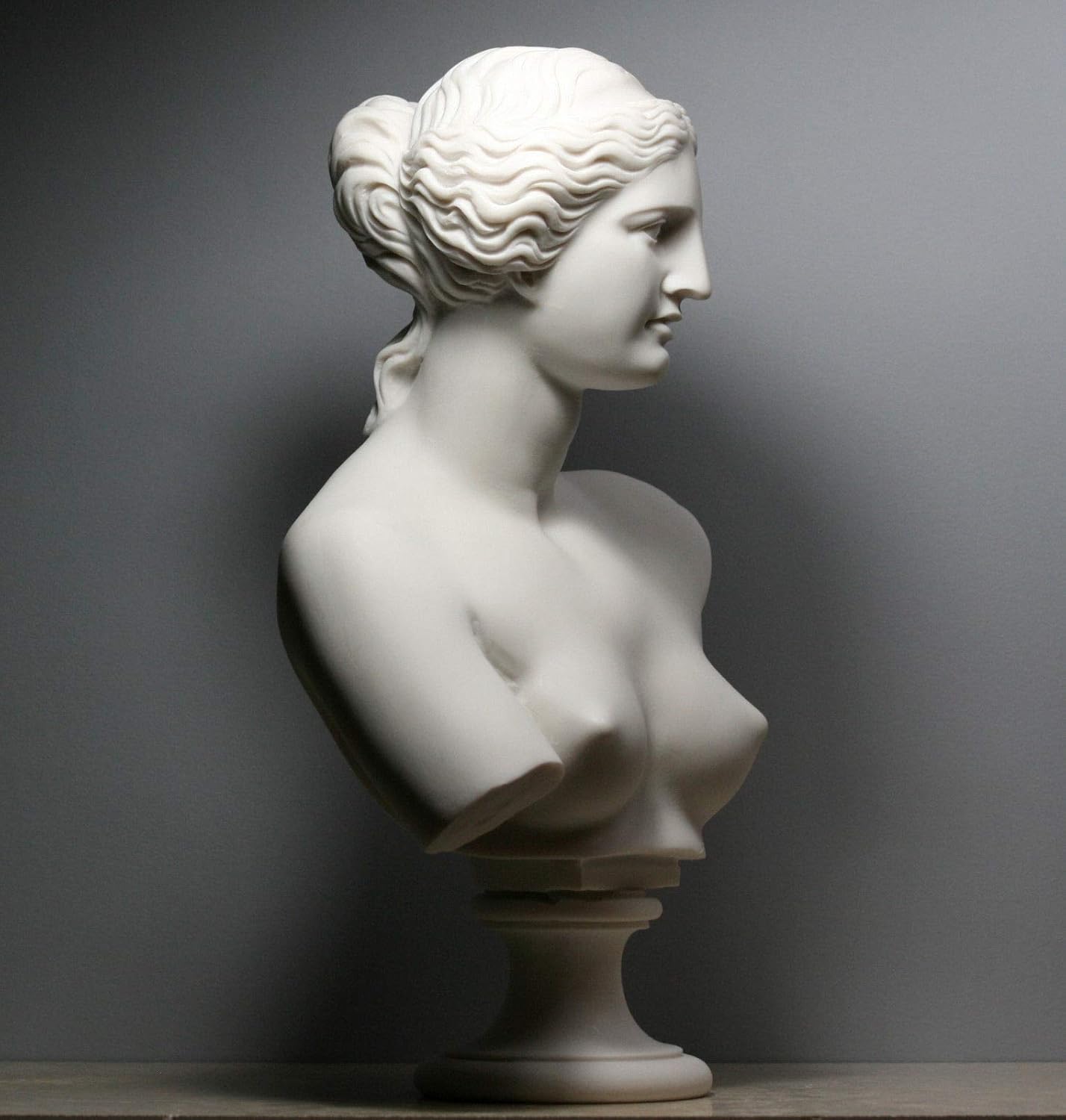 Aphrodite Goddess Venus de Milo Bust Head Greek Cast Marble Sculpture 20.8"/53cm