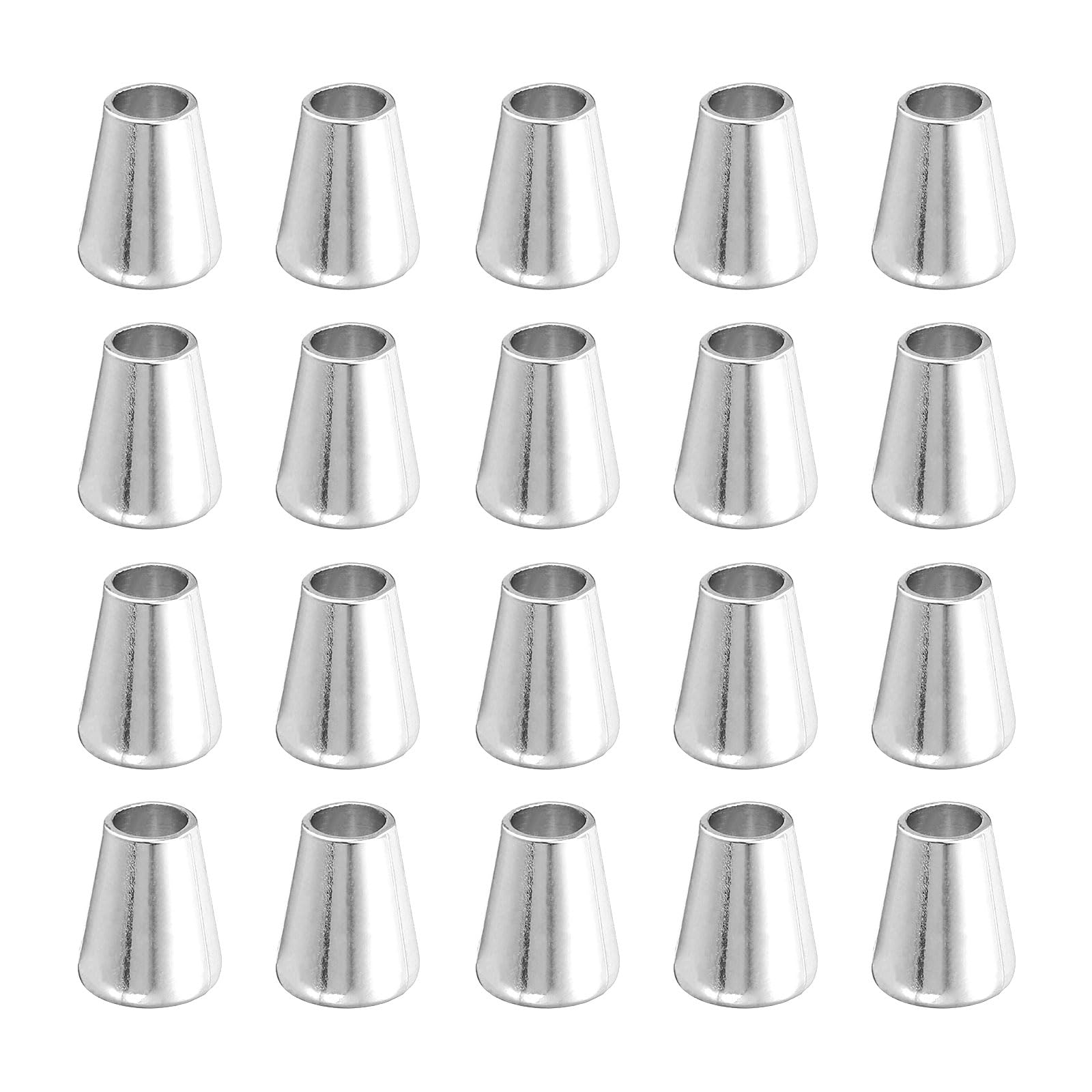 Butées d'extrémité en alliage argenté 12,5x10 mm pour cordon uxcell - Lot de 36 pcs
