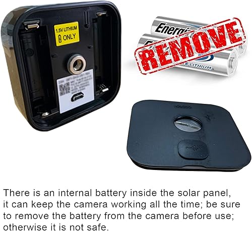 Miniatura 5 de iTODOS Panel solar compatible con Blink Outdoor (3 generación) XT3 y Blink XT XT2 cámara, un panel solar alimenta dos cámaras Blink, con 2 cables