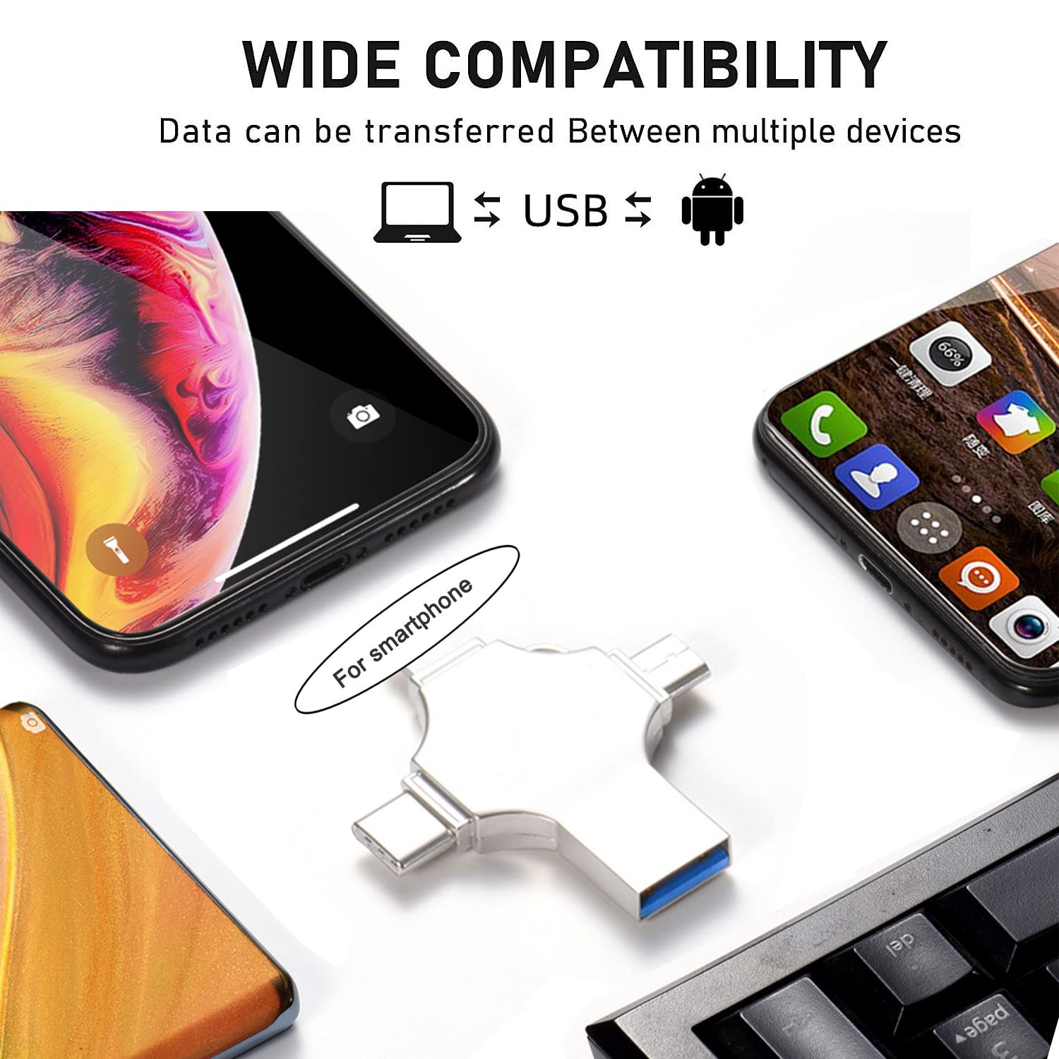 EOZNOE USB-stick, 256 GB, USB-stick voor telefoon, pen drive, externe opslag voor het opslaan van meer videofoto's, USB 3.0-stick, high-speed pengeheugen, compatibel met i-phone/i-pad/Android/pc EOZNOE USB-stick, 256 GB, USB-stick voor telefoon, pen drive, externe opslag voor het opslaan van meer videofoto's, USB 3.0-stick, high-speed pengeheugen, compatibel met i-phone/i-pad/Android/pc