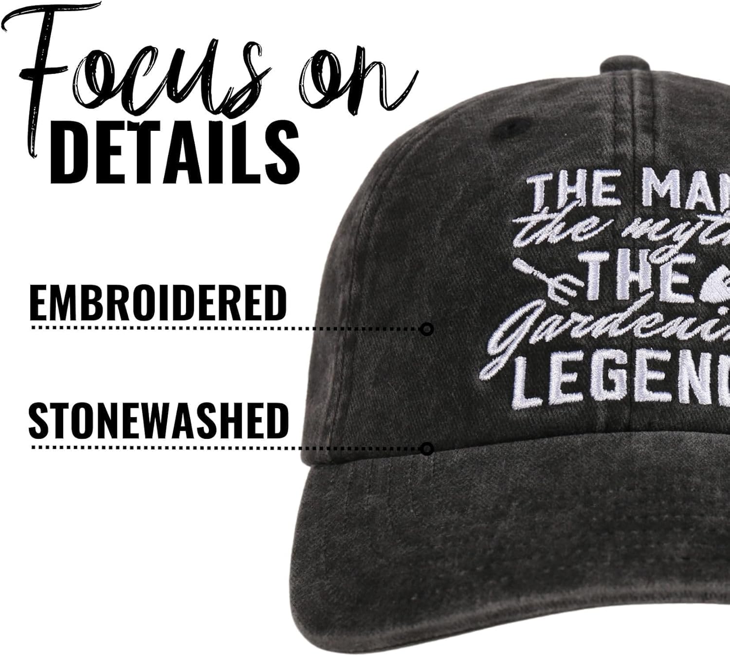 InnoBeta Gardening Gifts Cap for Men, Dad, Grandpa, Him, Gardeners, Cool & Unique Garden Adjustable Embroidered Hat Gifts for People Who Like Planting on Father's Day, Birthday, Christmas - Legend - Image 6