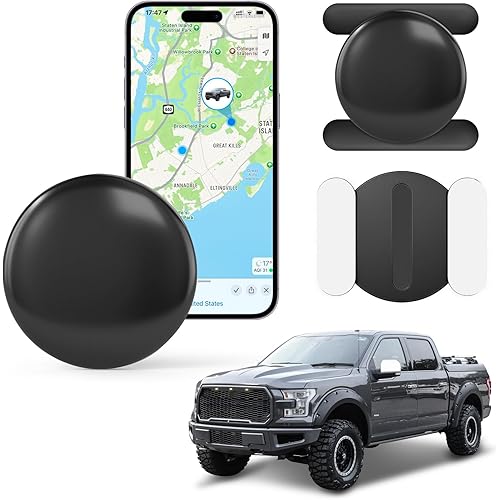Mini GPS Tracker for Vehicles, Magnetic Hidden CarTracker with 360-Day Battery, No Monthly Fee, No Subscription Required only Support Find My (iOS), Black