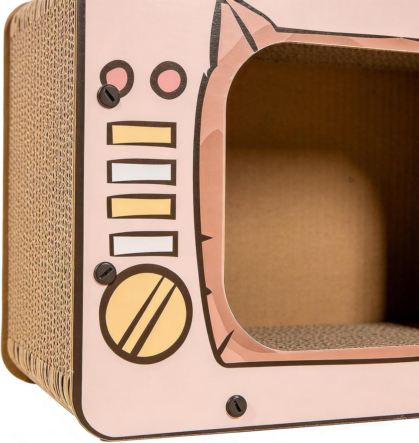 Genérico Cat Scratching Card: Corrugated Bed with TV Shape, Indoor Scratching Bed for Furniture Protection, Enrichment Set, Exercise, Boredom, Small Animals