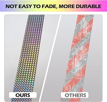 Ruolan Bird Scare Tape Ribbon,Reflective Tape Keep Birds Away Outdoor,Double Side Bird Flash Tape, Scare Geese, Pigeon, Duck, Woodpecker (350FT)