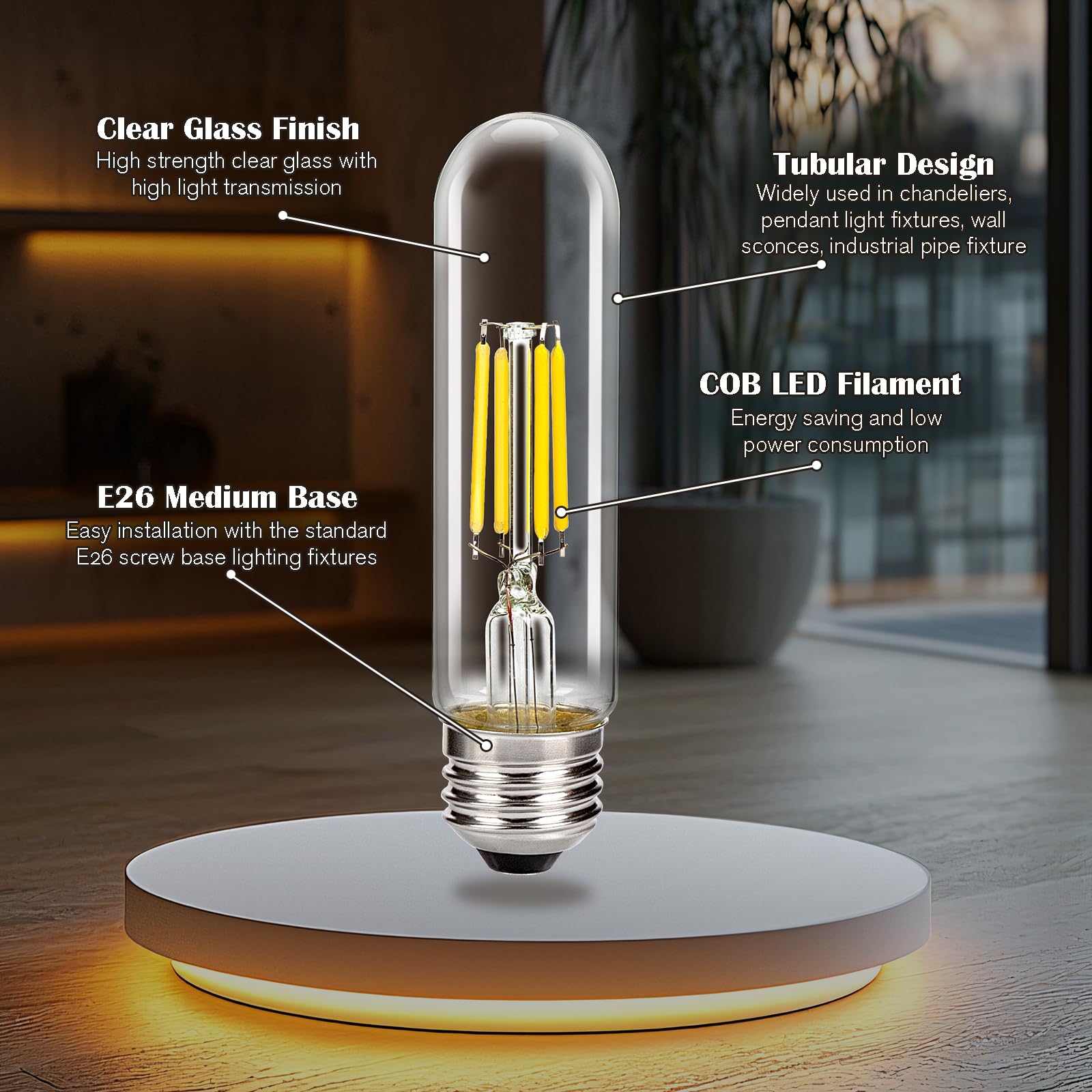 Snapklik.com : Leadleds Dimmable LED Edison Bulbs 40 Watt Equivalent ...