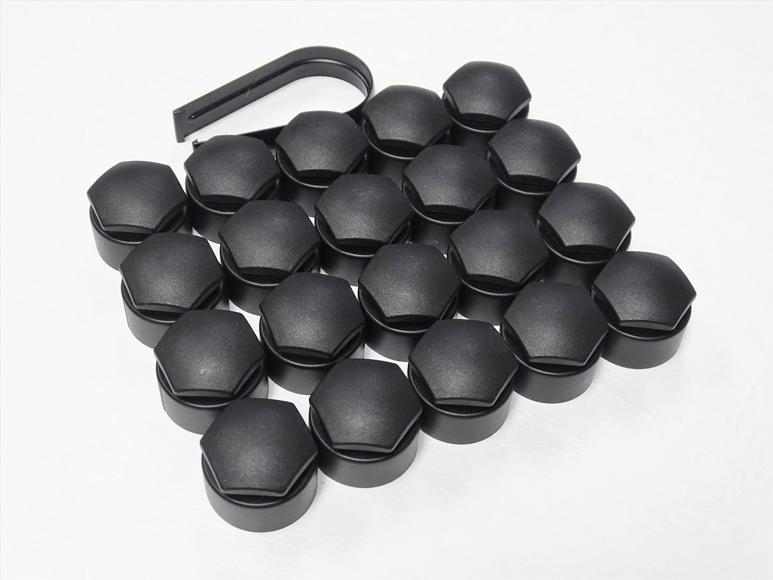 Runde Radmutternabdeckungen für Audi A1 A3 A4 A5 A6 A7 A8 TT Q3 Q5 Q7 17 mm (schwarz matt)