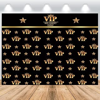 VIP Rot Teppich Event Hintergrund 2.2x1.5m, Schwarz Gold Sterne Krone Aktivität Promi Premiere Preisverleihung Film Banner Party Fotografie Hintergrund für Zeremonie Fotostudio Requisiten