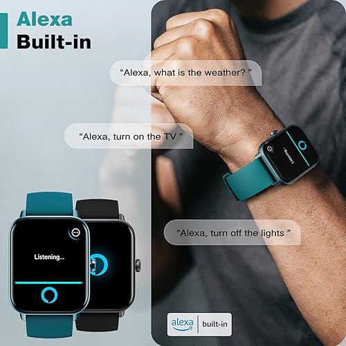 Miniatura 2 de Fitpolo Reloj inteligente para hombres y mujeres, pantalla táctil de 1.8", llamada Bluetooth, Alexa integrado, frecuencia cardíaca 24/7, monitor