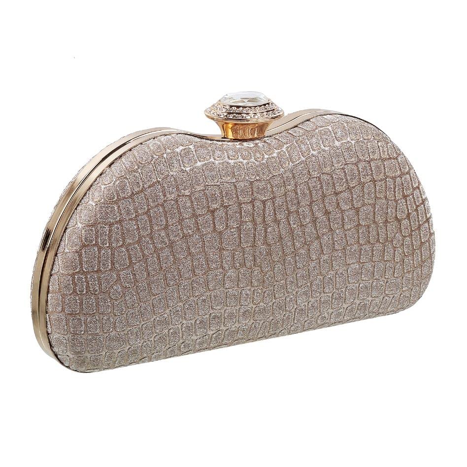 Image of Mochi Women Gold Fancy Clutch (38-7641)
