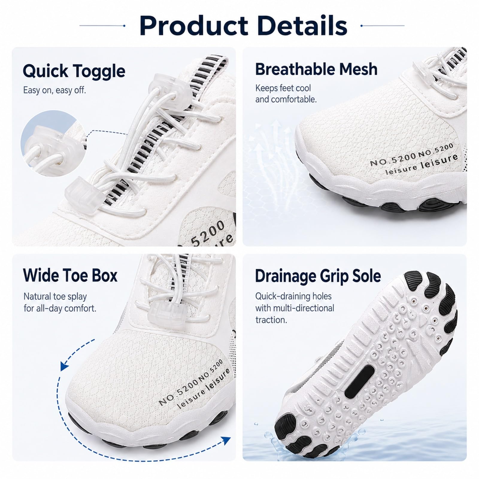 Erdungsschuhe mit Kupfer for Damen und Herren, Wasserschuhe mit breiter