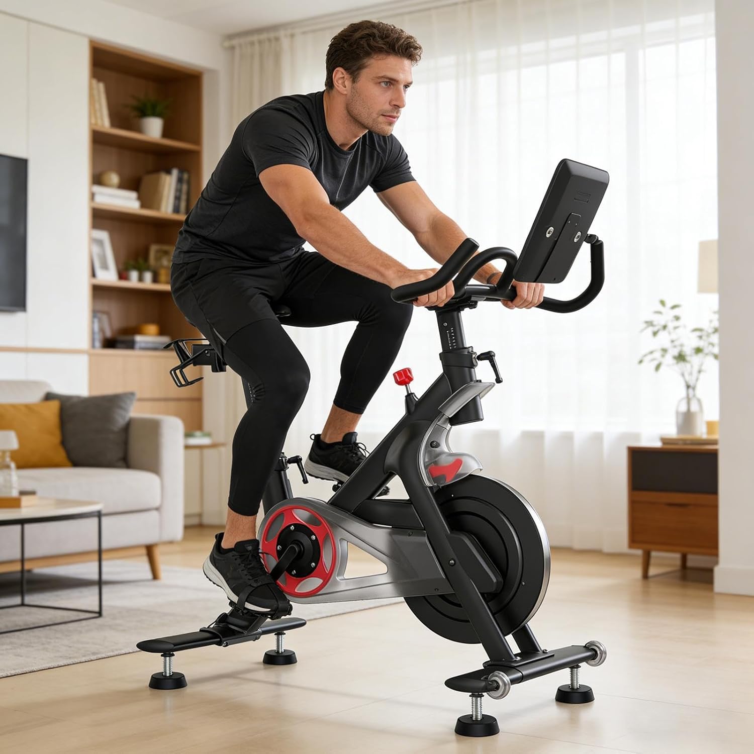 Adjustable Leveling Feet – 6 Pieces Shock-Absorbing Non-Slip Furniture Pads | Rubber Adjustable Height Feet for Cabinet Chair Table Stool Bar Patio Home Office Classroom Dining Ladder