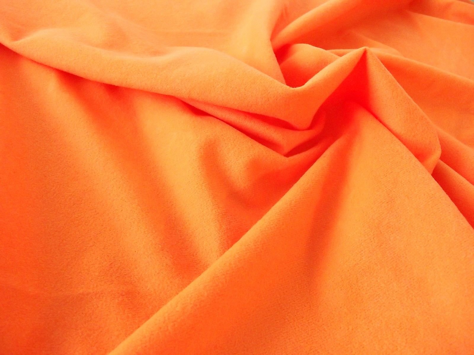 CRS Fur Fabrics Faux Suede Suedette Fabric Material 170g-Orange, 1Mtr 150cm x 100cm, Polyester, Orange
