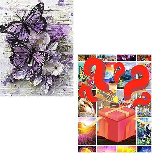 Miniatura 1 de Tiwabb Paquete de 2 kits de pintura de diamantes para adultos, kits de arte de diamantes con accesorios y herramientas, pinturas 5D de polilla de