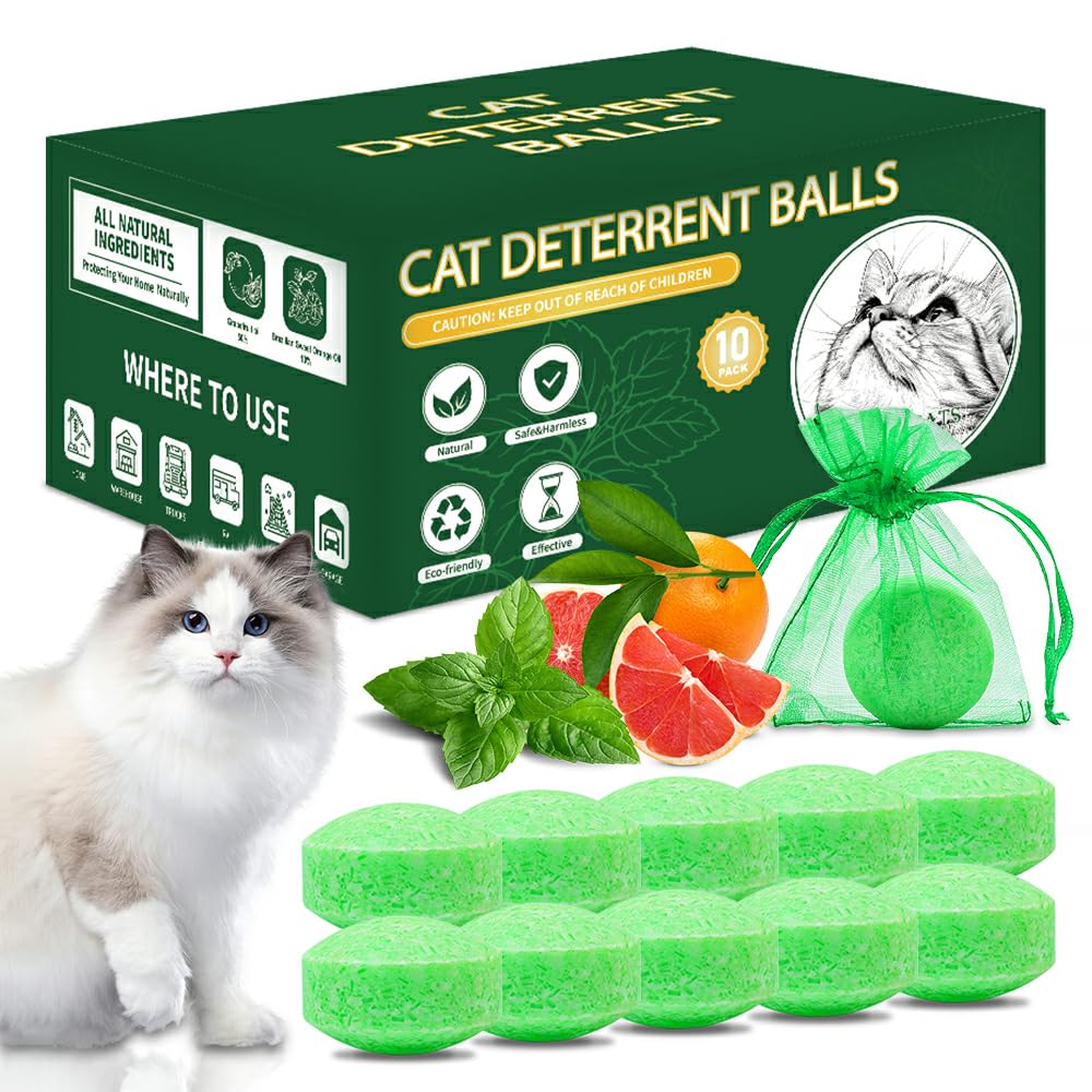 Cat Repellent for Garden, 10 Pack with Hanging Pouches, Indoor Outdoor