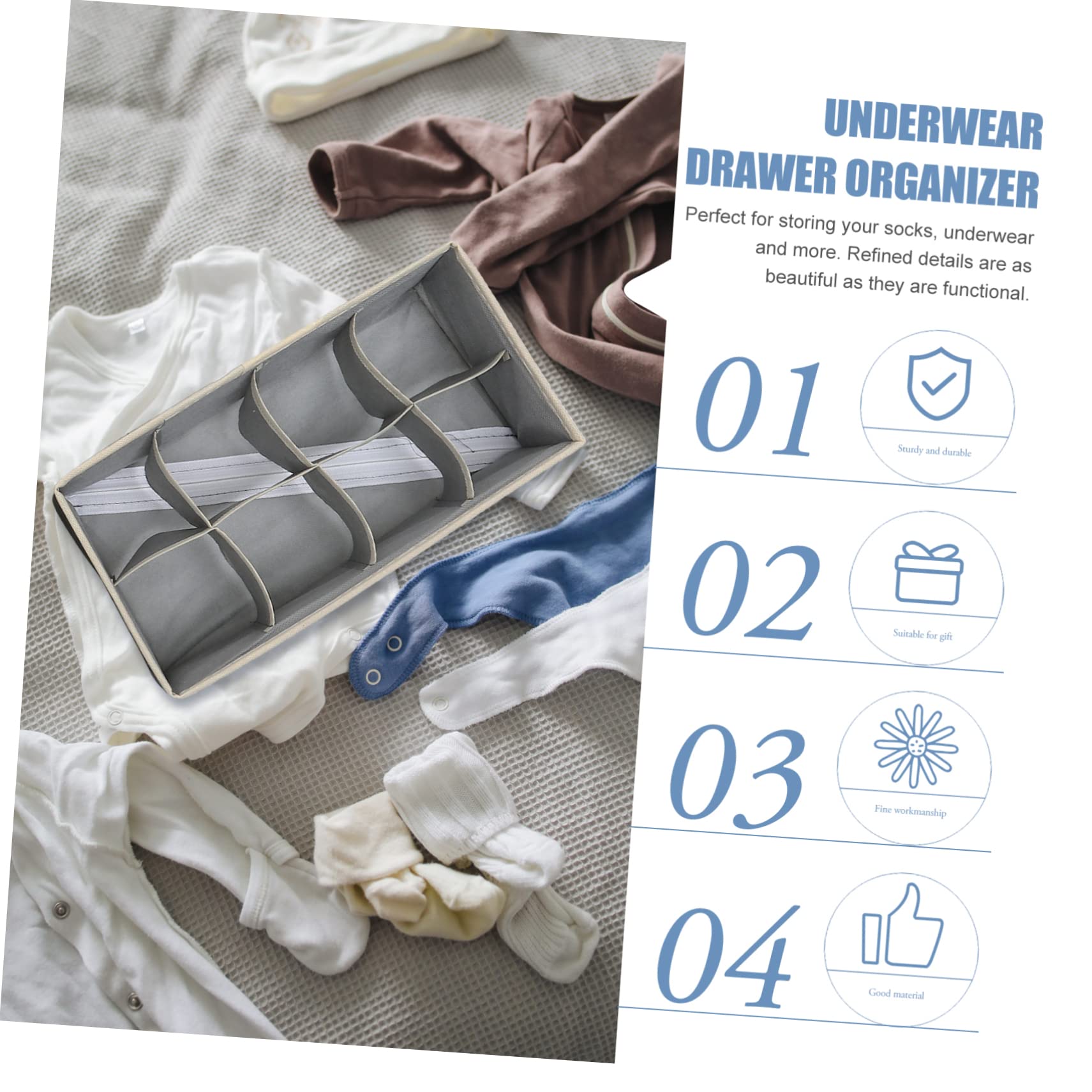 Set de 4 Cajas Organizadoras para Calcetines y Ropa Interior