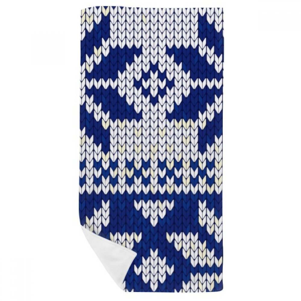 Serviette de bain motif flocon de neige nordique en coton doux 35x70cm multicolore