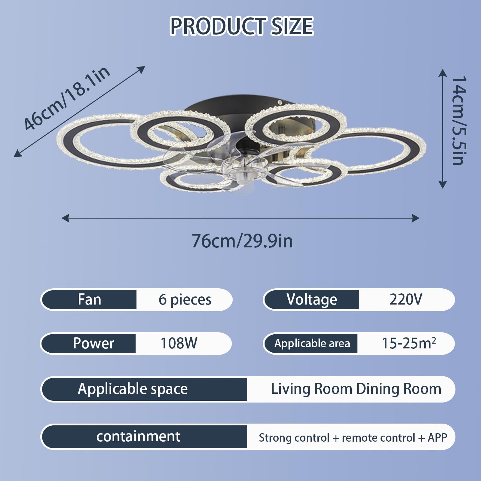 Smart Schlafzimmerlampe Mit Ventilator Kompatibel Mit Alexa Und Google Home,Deckenlampe Mit Ventilator Leise Mit Fernbedienung,76cm Deckenventilator Mit Beleuchtung Winterbetrieb-White
